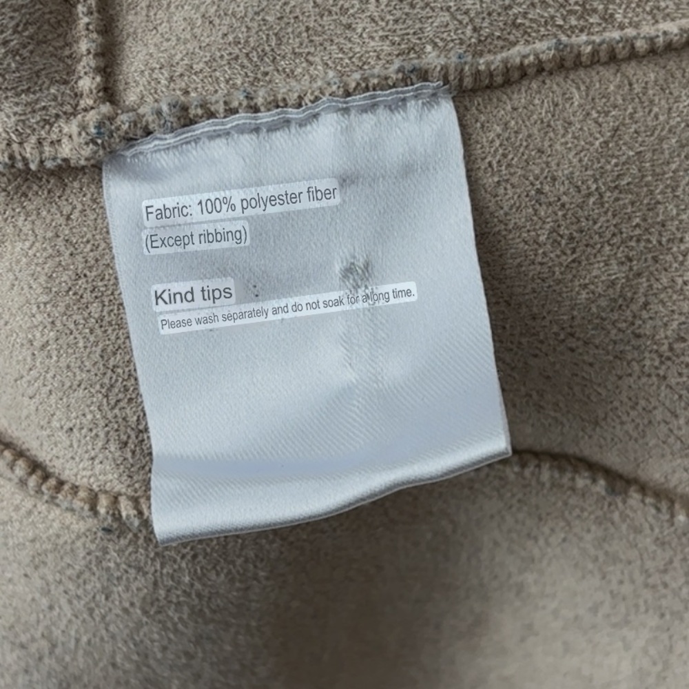 SEIFINI cropped Sherpa Teddy Jacket XS Beige Cozy Hooded Zip Snap Fleece Soft - Picture 12 of 13